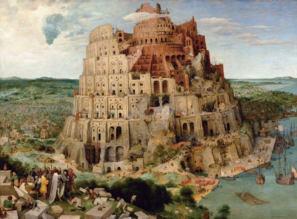 Pieter Bruegel der Ältere, Der Turmbau zu Babel, 1563, signiert und datiert, Öl auf Eichenholz, 114 x 155 cm